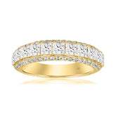 14K YELLOW GOLD 1 1/2CT ROUND/PRINCESS DIAMOND LADIES RING