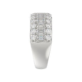 14K WHITE GOLD 2 1/2CT ROUND/EMERALD DIAMOND LADIES BAND