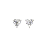14K WHITE GOLD 1CT HEART DIAMOND LADIES SOLITAIRE EARRINGS