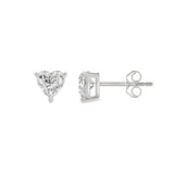 14K WHITE GOLD 1CT HEART DIAMOND LADIES SOLITAIRE EARRINGS