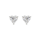 14K WHITE GOLD 2CT HEART DIAMOND LADIES SOLITAIRE EARRINGS