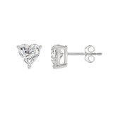 14K WHITE GOLD 2CT HEART DIAMOND LADIES SOLITAIRE EARRINGS