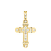 14K YELLOW GOLD 2 1/2CT ROUND DIAMOND MEN'S PENDANT