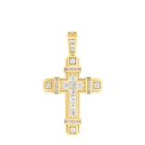 14K YELLOW GOLD 2 1/2CT ROUND DIAMOND MEN'S PENDANT