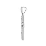 14K WHITE GOLD 2 1/2CT ROUND/EMERALD DIAMOND MEN'S PENDANT