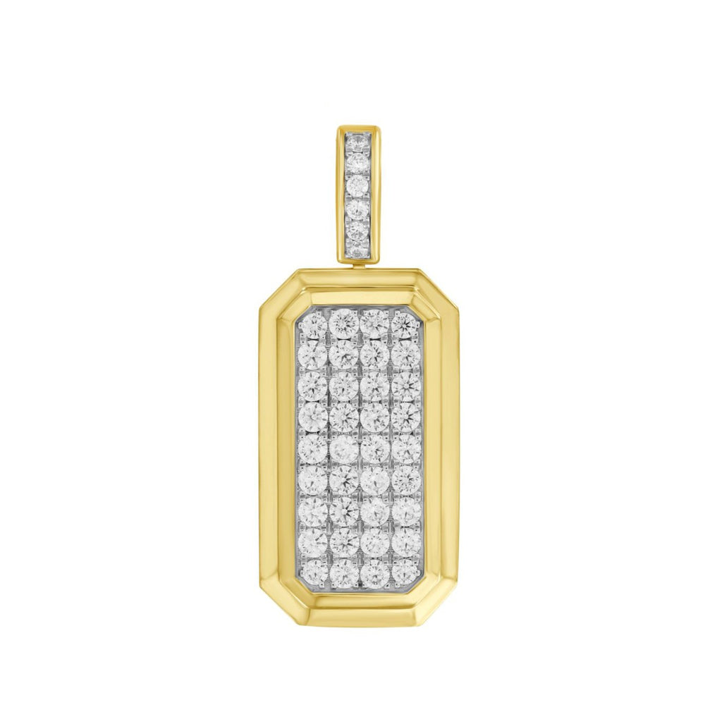 14K YELLOW GOLD 4CT ROUND DIAMOND MEN'S PENDANT