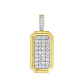 14K YELLOW GOLD 4CT ROUND DIAMOND MEN'S PENDANT
