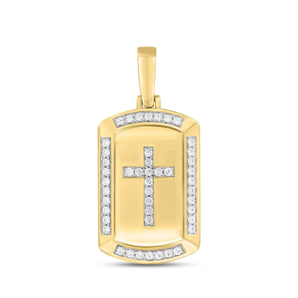 14K YELLOW GOLD 1CT ROUND DIAMOND MEN'S PENDANT
