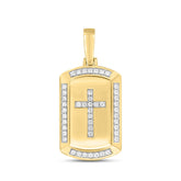 14K YELLOW GOLD 1CT ROUND DIAMOND MEN'S PENDANT