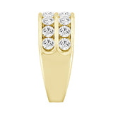 MEN'S RING 2 3/4CT ROUND DIAMOND 14K YELLOW GOLD