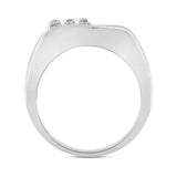 MEN'S RING 3/4CT ROUND DIAMOND 14K WHITE GOLD