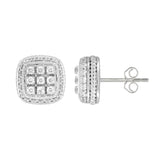 14K WHITE GOLD 3 /4CT ROUND DIAMOND MEN'S EARRINGS