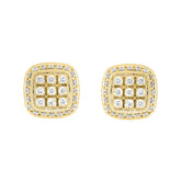 14K YELLOW GOLD 3 /4CT ROUND DIAMOND MEN'S EARRINGS