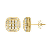 14K YELLOW GOLD 3 /4CT ROUND DIAMOND MEN'S EARRINGS
