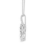 14K WHITE GOLD 2CT ROUND/OVAL/PEAR DIAMOND LADIES PENDANT WITH CHAIN