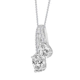14K WHITE GOLD 2CT ROUND/OVAL/PEAR DIAMOND LADIES PENDANT WITH CHAIN