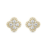 14K YELLOW GOLD 1 1/2CT ROUND DIAMOND Men's EARRINGS