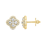 14K YELLOW GOLD 1 1/2CT ROUND DIAMOND Men's EARRINGS