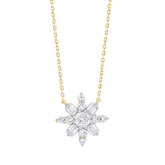 LADIES PENDANT 1 1/2CT ROUND/EMERALD DIAMOND 14K YELLOW GOLD WITH CHAIN