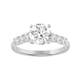 14K WHITE GOLD 2CT ROUND DIAMOND LADIES RING (CENTER STONE ROUND DIAMOND 1 1/2CT )