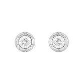 14K WHITE GOLD 3/4CT ROUND DIAMOND LADIES EARRINGS