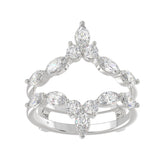 LADIES ENHANCERS RING 1 1/4CT ROUND/MARQUISE DIAMOND 14K WHITE GOLD