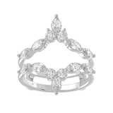LADIES ENHANCERS RING 1 1/4CT ROUND/MARQUISE DIAMOND 14K WHITE GOLD