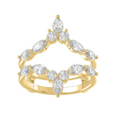 LADIES WRAP RING 1 1/4CT ROUND/MARQUISE 14K YELLOW GOLD