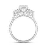 LADIES RING 1 1/2CT ROUND/PEAR DIAMOND 14K WHITE GOLD
