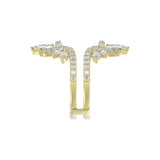 LADIES ENHANCERS RING 2 1/4CT ROUND/PEAR/MARQUISE DIAMOND 14K YELLOW GOLD