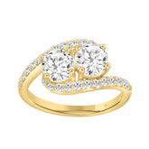 14K YELLOW GOLD 1 3/4CT ROUND DIAMOND LADIES RING