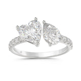 LADIES RING 1 3/4CT ROUND/HEART/PEAR DIAMOND 14K WHITE GOLD