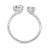 LADIES RING 1 3/4CT ROUND/HEART/PEAR DIAMOND 14K WHITE GOLD
