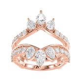 14K ROSE GOLD 1 3/4CT ROUND/PEAR DIAMOND LADIES WRAP RING