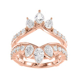 14K ROSE GOLD 1 3/4CT ROUND/PEAR DIAMOND LADIES WRAP RING