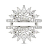 14K WHITE GOLD 2CT ROUND/MARQUISE DIAMOND LADIES WRAP RING