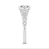14K WHITE GOLD 1 1/4CT ROUND/OVAL DIAMOND LADIES RING (CENTER STONE OVAL DIAMOND 1CT)