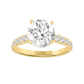 14K YELLOW GOLD 2 1/2CT ROUND DIAMOND LADIES RING (CENTER STONE ROUND DIAMOND 2CT )