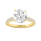 14K YELLOW GOLD 2 1/2CT ROUND DIAMOND LADIES RING (CENTER STONE ROUND DIAMOND 2CT )