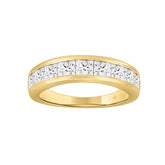 14K YELLOW GOLD 2CT PRINCESS DIAMOND LADIES BAND