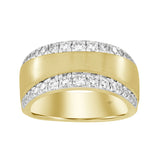 14K YELLOW GOLD 1CT ROUND DIAMOND MEN'S BAND