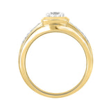 MEN'S RING 1CT ROUND DIAMOND 14K YELLOW GOLD
