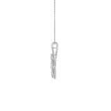 LADIES PENDANT 1 3/4CT ROUND DIAMOND 14K WHITE GOLD WITH CHAIN