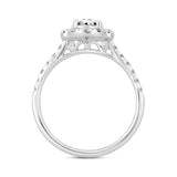 14K WHITE GOLD 1 1/2CT ROUND/OVAL DIAMOND LADIES RING (CENTER STONE OVAL DIAMOND 1CT)