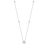 LADIES NECKLACE 1 5/8CT ROUND DIAMOND 14K WHITE GOLD