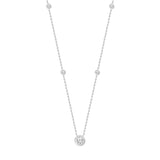 LADIES NECKLACE 1 5/8CT ROUND DIAMOND 14K WHITE GOLD