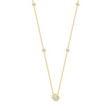 LADIES NECKLACE 1 5/8CT ROUND DIAMOND 14K YELLOW GOLD