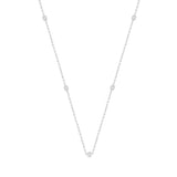 LADIES NECKLACE 3/4CT EMERALD DIAMOND 14K WHITE GOLD