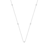 LADIES NECKLACE 3/4CT EMERALD DIAMOND 14K WHITE GOLD