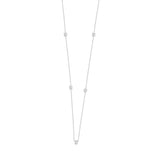 LADIES NECKLACE 3/4CT EMERALD DIAMOND 14K WHITE GOLD